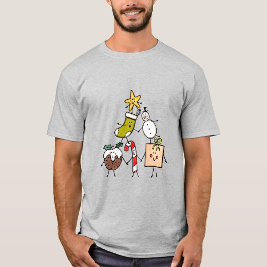 かわいいクリスマスキャラクター Tシャツ (正面)