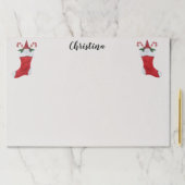 かわいいクリスマスキャンディと2つの赤いストッキング格言 ペーパーパッド (インサイチュ)