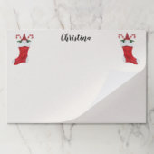 かわいいクリスマスキャンディと2つの赤いストッキング格言 ペーパーパッド (折り畳み)