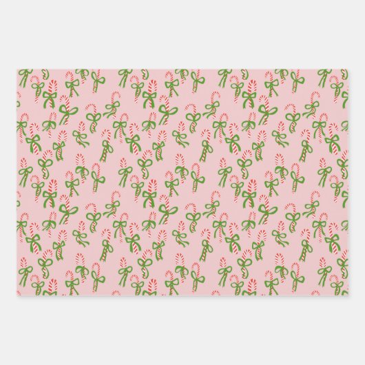 かわいいクリスマスキャンディカネミスタントークリスマス品種 ラッピングペーパーシート (正面3)