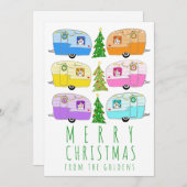 かわいいクリスマスキャンパーヴィンテージトレーラーRVデジタル シーズンカード (正面/裏面)