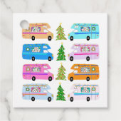 かわいいクリスマスキャンパー ヴィンテージ モーターホーム RV クリスマス フェイバータグ (正面)