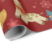 かわいいクリスマスキリン柄 ラッピングペーパー (ロールコーナー)