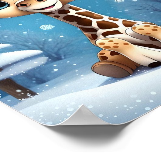 かわいいクリスマスキリン自身のアートリサ – ドーンデザイン ポスター (角)