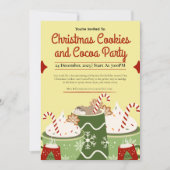 かわいいクリスマスクッキーとココアパーティー 招待状 (正面)