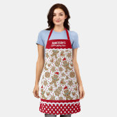 かわいいクリスマスクッキーベーキングクルーエプロン エプロン (着用した状態)