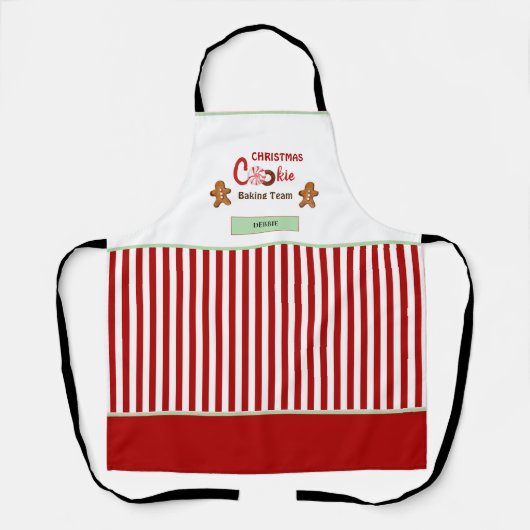 かわいいクリスマスクッキーベーキングチームエプロン エプロン (正面)