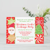 かわいいクリスマスクッキー交換パーティー 招待状 (スタンド正面)