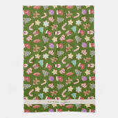 かわいいクリスマスクッキー キッチンタオル (縦)