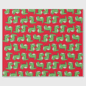 かわいいクリスマスクリスマス恐竜ラッピング紙 ラッピングペーパー (フラット)