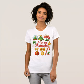 かわいいクリスマスクリップアートのファミリーテーギフト Tシャツ