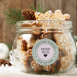 かわいいクリスマスグッズパーソナライズされたハート ラウンドシール