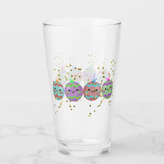 かわいいクリスマスグラス笑顔オーナメント タンブラーグラス (裏面)