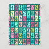 かわいいクリスマスグリッド オーダーメイド シーズンポストカード (正面)