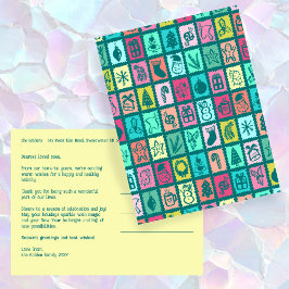 かわいいクリスマスグリッド オーダーメイド シーズンポストカード