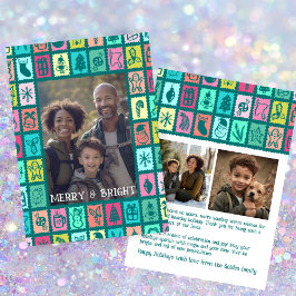 かわいいクリスマスグリッド　カスタム　３枚の写真 シーズンカード
