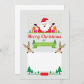 かわいいクリスマスグリーティングカード 招待状 (正面/裏面)