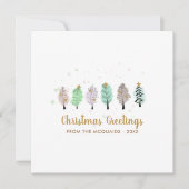 かわいいクリスマスグリーティングパステルツリー シーズンカード (正面)