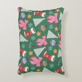 かわいいクリスマスグリーン アクセントクッション (正面(垂直))