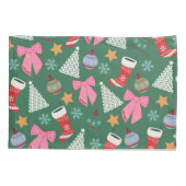 かわいいクリスマスグリーン 枕カバー (裏面)