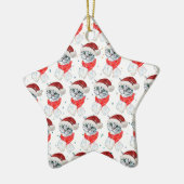 かわいいクリスマスグレータブビーキャットウォーター セラミックオーナメント (左)