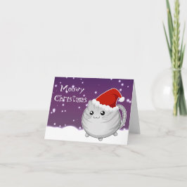 かわいいクリスマスグレー虎猫猫 シーズンカード