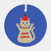 かわいいクリスマスケットのオーダーメイド ガラスオーナメント (裏面)