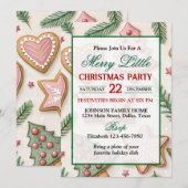かわいいクリスマスケーキのホリデーパーティー 招待状 (正面/裏面)