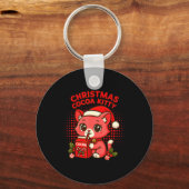 かわいいクリスマスココア子猫 キーホルダー (正面)