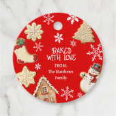 かわいいクリスマスコッキーのスイートトリートギフトタグ フェイバータグ (正面)