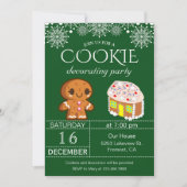 かわいいクリスマスコッキーデコレーション パーティー招待状 招待状 (正面)