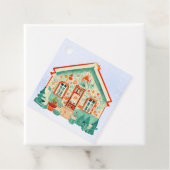 かわいいクリスマスコテージギフトラベル フェイバータグ (インサイチュ)