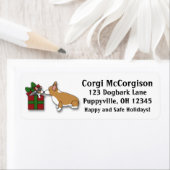 かわいいクリスマスコルギパピーギフト住所 シール (インサイチュ)