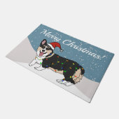 かわいいクリスマスコルギ ドアマット (アングル)