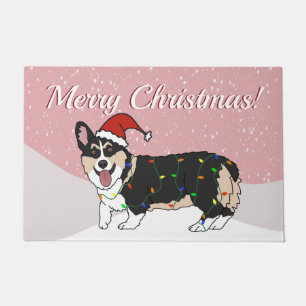 かわいいクリスマスコルギ ドアマット