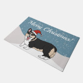 かわいいクリスマスコルギ ドアマット (アングル)