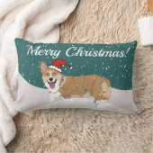 かわいいクリスマスコルギ ランバークッション (ブランケット)