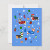 かわいいクリスマスコーギーが帽子とスウェーターを着ている 招待状 (正面)