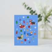 かわいいクリスマスコーギーが帽子とスウェーターを着用 招待状 (スタンド正面)