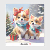 かわいいクリスマスコーギーのホリデーディライト シール (シート)