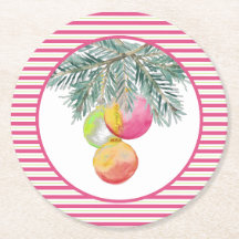 かわいいクリスマスコースターピンクとグリーン