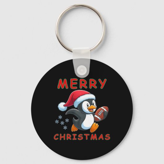 かわいいクリスマスサッカーペンギン キーホルダー (正面)
