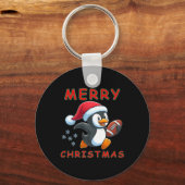 かわいいクリスマスサッカーペンギン キーホルダー (正面)