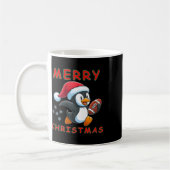 かわいいクリスマスサッカーペンギン コーヒーマグカップ (左)