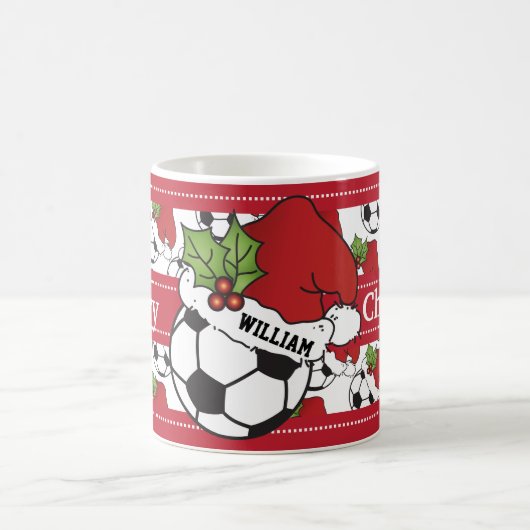 かわいいクリスマスサッカー コーヒーマグカップ (中央)