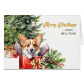 かわいいクリスマスサプライズCorgiギフトドッグ (正面横)