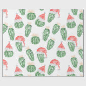かわいいクリスマスサボテンのホリデーラッピング紙 ラッピングペーパー (フラット)