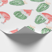かわいいクリスマスサボテンのホリデーラッピング紙 ラッピングペーパー (角)