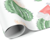 かわいいクリスマスサボテンのホリデーラッピング紙 ラッピングペーパー (ロールコーナー)