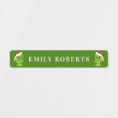 かわいいクリスマスサボテン子供の名前の防水ラベル ラベル (デザイン2)